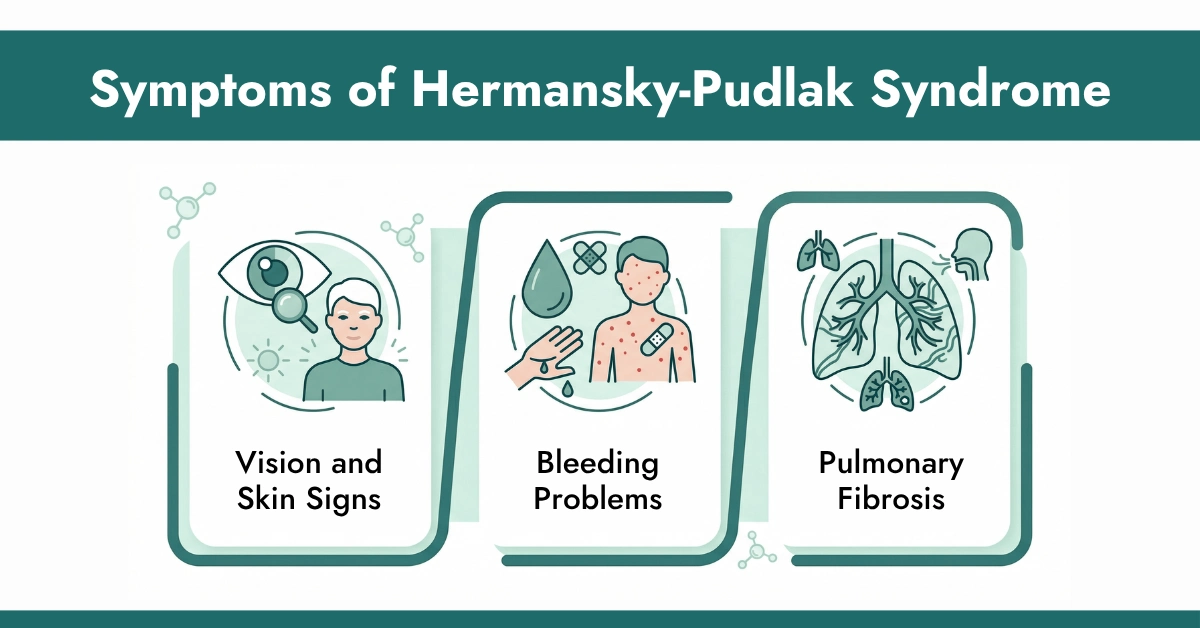 Symptoms of Hermansky-Pudlak Syndrome